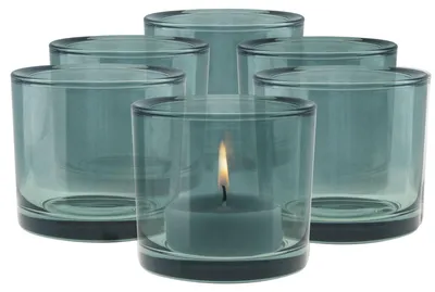 Produktbild von Set von 6 Teelichthaltern aus Glas in Grün