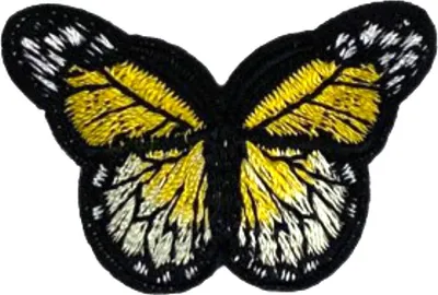 Produktbild von Schmetterlings-Emblem-Aufnäher zum Aufbügeln, Gelb