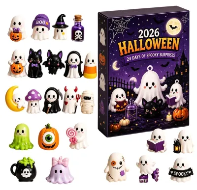 Immagine prodotto di Elzusha - Calendario dell'Avvento a tema Halloween con 24 decorazioni per bambini