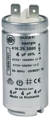 A close-up studio shot of a cylindrical capacitor.
