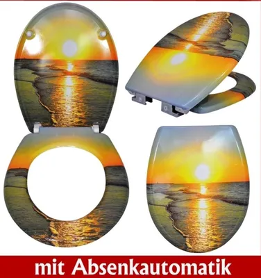 Produktbild von Toilettensitz Toilettendeckel Klodeckel Wc Sitz mit Absenkautomatik Sunset