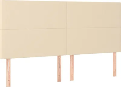 Image de vidaXL Têtes de lit 4 pcs. Crème 100x5x78/88 cm Tissu