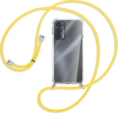Produktbild von Handykette Backcover-Schutzhülle mit Band (Metall silberfarben) für Motorola Edge 20 - gelb