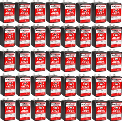 Produktbild von kraftmax 40er Pack 4R25 PRO - 6V Hochleistungs- Industrial Longlife Blockbatterie - 6 Volt Batterie Block - NEUSTE GENERATION 4R25X