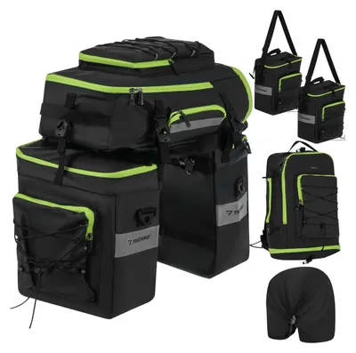 Produktbild von Trizand 27339 Fahrradtasche, wasserdicht, 53 l, 3-in-1, schwarz