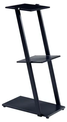 Produktbild von Standregal Rollag Blumenregal schmaler Beistelltisch Pflanzenregal mit 3 Ablageflächen Bücherregal für Wohnzimmer 72x40x25cm Schwarz