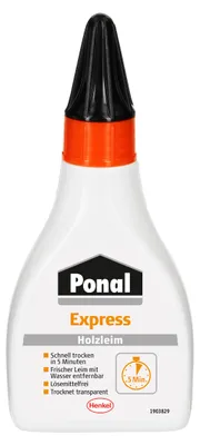 Produktbild von Holzleim Express Kunststoffflasche 60g Packung mit 12 Stück