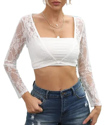 Produktbild von Buliezy Damen Crop Top Durchsichtig Oberteil Mesh Bauchfrei Oberteil Tops Netzst
