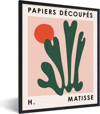 Produktbild von MuchoWow® Gerahmtes Poster Matisse - Kunst - Abstrakt - Sonne 60x80 cm - Poster mit Schwarzem Bilderrahmen Wandposter Rahmen Foto Bilder - Premium - Wanddeko Wohnzimmer