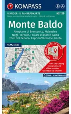 Obrázok produktu pre KOMPASS Wanderkarte 129 Monte Baldo, Malcesine, Nago-Torbole, Garda 1:25 000