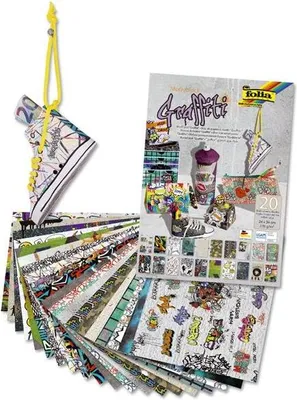 Image de bloc de motifs folia "Graffiti", 240 x 340 mm, 20 feuilles