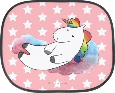 Produktbild von Mr. & Mrs. Panda Scheibenschutz Auto Einhorn Wolke 7 - Rot Pastell - Geschenk, Sonnenschutz Fenster, Unicorn, für, Sonnenblende, Einhörner, Witzig, Menschen, Autoscheibe