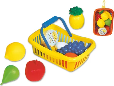 Zdjęcie produktu dla Koszyk na zakupy dla dzieci mini sklep spożywczy supermarket akcesoria 11 szt.