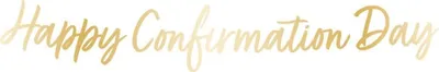 Produktbild von Goldene Happy Confirmation Girlande 1,6m