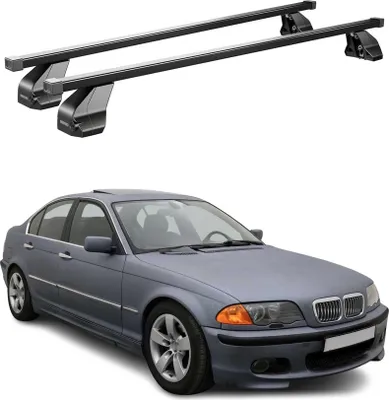 Produktbild von Menabo Dachträger Grundtäger für BMW 3er E46 Limo 1998-2007 75kg Stahl Schwarz