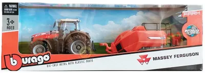 Immagine prodotto di Modello Bburago Massey Ferguson 8740S con pressa per balle
