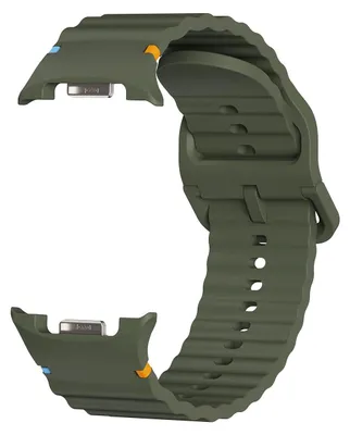 Produktbild von By Qubix Classic Wave Silikonarmband - Dunkelgrün - passend für Samsung Galaxy Watch 8 - 40 mm / 44 mm