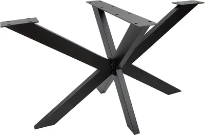Image de Bc-elec - 407002-B PIED DE TABLE Piétement croisé SPIDER en acier noir 150x78x71 Patins de table Pied de meuble