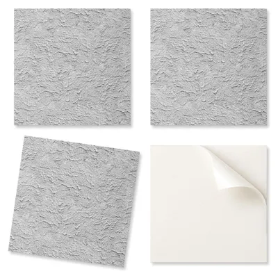 Imagen del producto de Paquete de azulejos autoadhesivos, superficie con textura rugosa, 20 x 20 x 20 cm