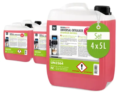 Produktbild von 4x5 L Microactiv® Universal Entkalker mit Farbindikator für Kaffeemaschinen und Kaffeevollautomaten