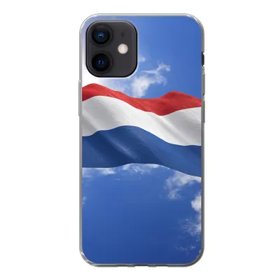Produktbild von MuchoWow® Handyhülle Schutzhülle Hülle für iPhone 12 Die Flagge der Niederlande weht am Himmel Silikon Softcase Handy Hülle - Schutzhülle