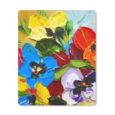 Produktbild von MuchoWow® Mauspad Mousepad Ölfarbe - Malerei - Blumen 30x40 cm - Mousepads - Maus Mat - Pad - Mausunterlage - Mausmatten