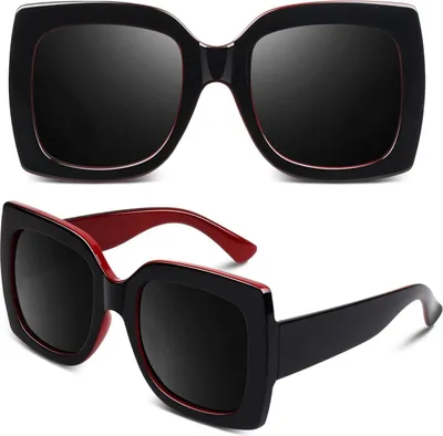 Produktbild von Übergroße Retro Vintage Sonnenbrille Damen Quadratisch UV400 Schutz