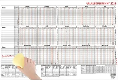 Produktbild von Urlaubsübersicht 30x46cm für 15 Mitarbeiter abwischbar 2027