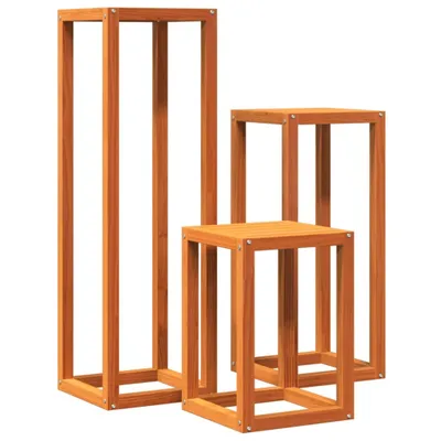 Productafbeelding van vidaXL Plantenstandaard, 3 stuks, wasbruin, massief grenenhout