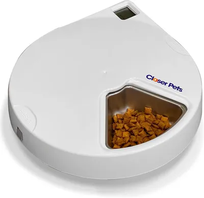 Productafbeelding van Voederautomaat voor katten en kleine honden - digitale timer - 5 maaltijden - met koelelementen - wit