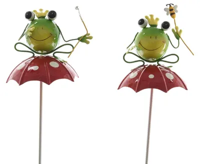 Produktbild von Gartenstecker Frosch Eisen Schirm Stückpreis