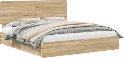 Obrázok produktu pre vidaXL Úložná posteľ Sonoma dub 180 x 200 cm materiál na báze dreva