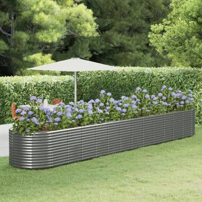 Zdjęcie produktu dla vidaXL Podwyższone łóżko szare 554x100x68 cm Stal malowana proszkowo
