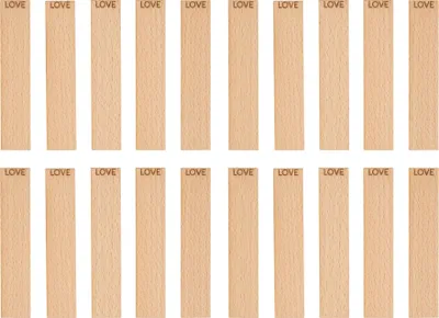 Obrázok produktu pre Drevené knôty s gravírovaním – LOVE 100x20x1 mm 20 kusov