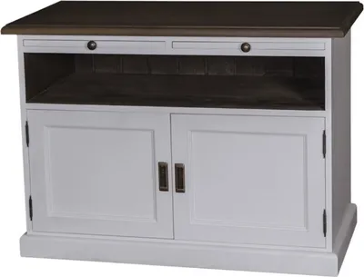 Produktbild von Casa Padrino Landhausstil TV Sideboard Weiß / Schwarz 180 x 46 x H. 56 cm - Wohnzimmer Fernsehschrank