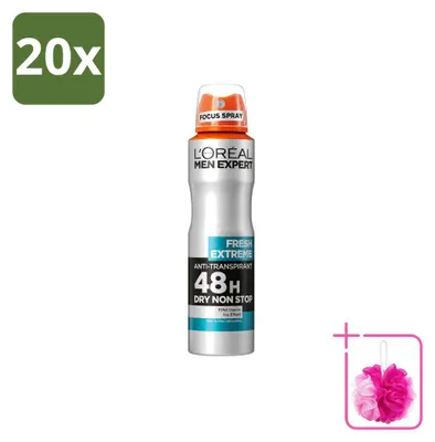 Produktbild von 20 x L'Oréal Paris Men Expert Fresh Extreme Deodorant Spray - 150 ml - Sparpackung - 20 Stücke