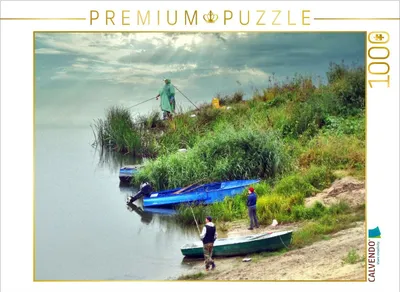 Produktbild von CALVENDO Puzzle Angelpartie im Regen | 1000 Teile Lege-Größe 64x48cm Foto-Puzzle für glückliche Stunden