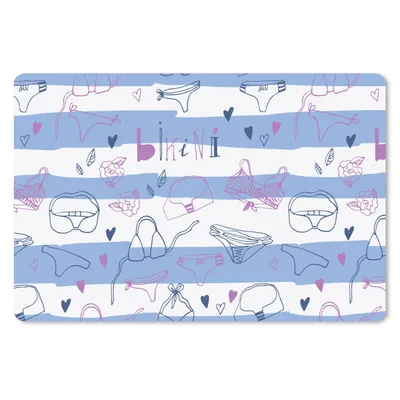 Produktbild von MuchoWow® Mauspad Mousepad Bikini - Sommer - Schnittmuster 27x18 cm - Mousepads - Maus Mat - Pad - Mausunterlage - Büroartikel - Desk Matten