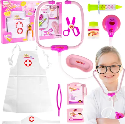 Immagine prodotto di Set medico Malplay con grembiule medico giocattolo stetoscopio medico accessori per bambini da 3 anni regalo