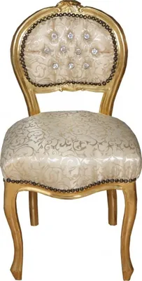 Immagine prodotto di Casa Padrino sedia da donna barocca modello crema / oro con pietre glitterate - sedia da toeletta