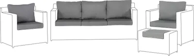 Produktbild von BELIANI Set Kissenbezüge Grau Polyester Gartenset Gartenmöbel Gartensofa Outdoor Ausstattung Accessories