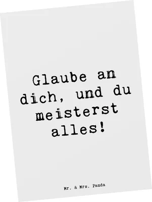 Produktbild von Mr. & Mrs. Panda Postkarte Spruch Stolpersteine im Alltag meistern - Weiß - Geschenk, Zuversicht, Stärke, Motivation, Mutmacher, Inspiration, einzelkarte, Ansichtskarte