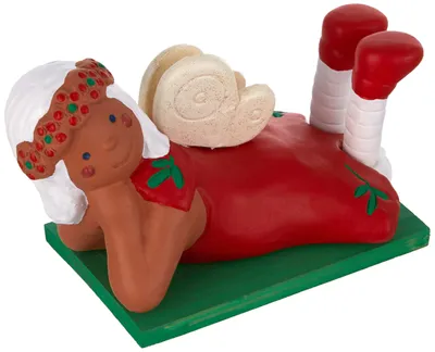 Figur, rot, Keramik, handbemalt, 1 Stück
