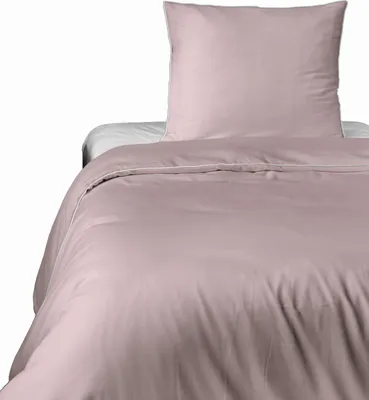 Produktbild von Bettwäscheset aus reiner Baumwolle 140x200 Puderrosa Premium