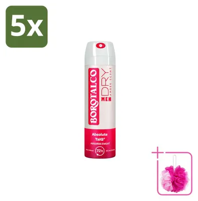 Zdjęcie produktu dla 5 sztuk dezodorantu w sprayu Borotalco Men Amber - 150 ml - zestaw ekonomiczny