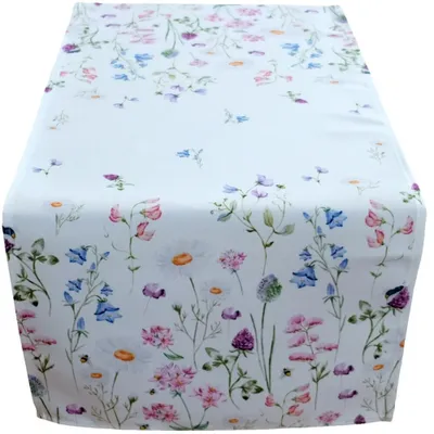 Produktbild von Tischläufer NORA Wiesenblumen Mitteldecke bunt Polyester 40 x 90 cm