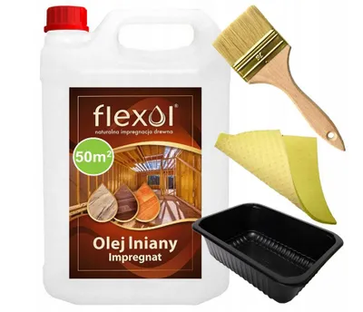 Image de HUILE DE LIN POUR BOIS NATURELLE 5 L – kit de peinture avec cadeaux FLEXOL