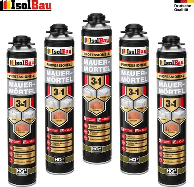 Mauermörtel Pistolenschaum Montageschaum PU-Mauermörtel Klebeschaum 5 x 750ml