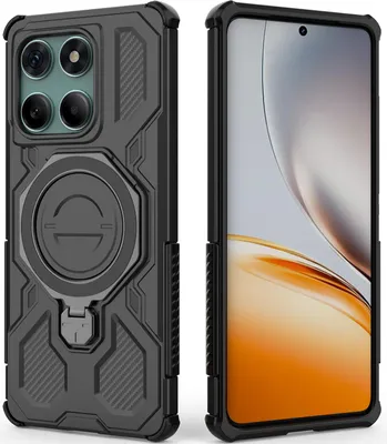 Produktbild von Robuste Handyhülle für Motorola Edge 60 /Edge 60 Fusion mit Ringhalter Ständer Stoßfest, Magnetisch, Dual-Layer Schutz Schwarz
