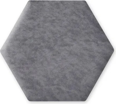 Produktbild von TAPHICEROS Hex Wandpaneel Polsterpaneel, 30x26 cm, ALOVA 85, Hellgrau, Wandkissen Hexagon Wandpolster Kopfteil für Bett Gepolstert Polsterplatte